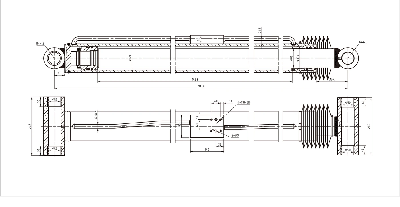 Hydraulic Cylinder Pressure Intensification and Thermal Locking 2 Dimension drawing associated with catalogue page 21