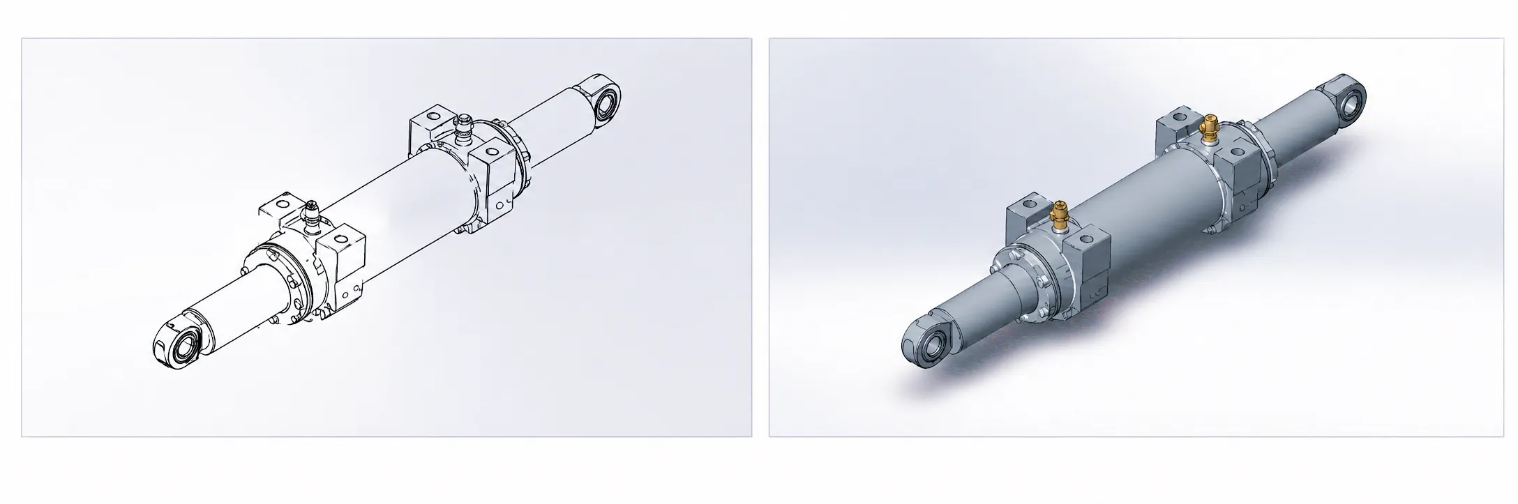 Forklift Steering Cylinder - Detail View