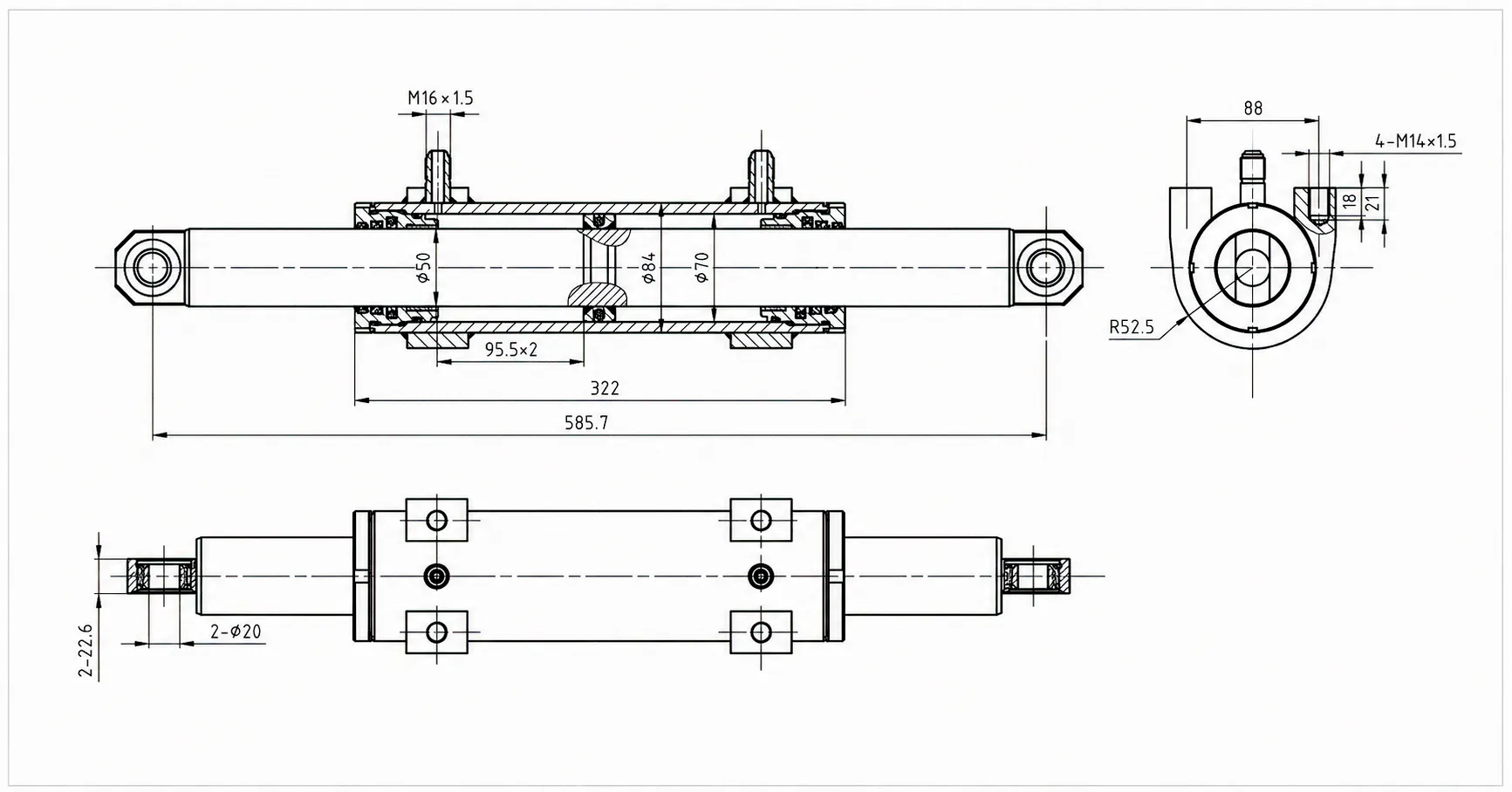 Forklift Steering Cylinder Technical Specification Table