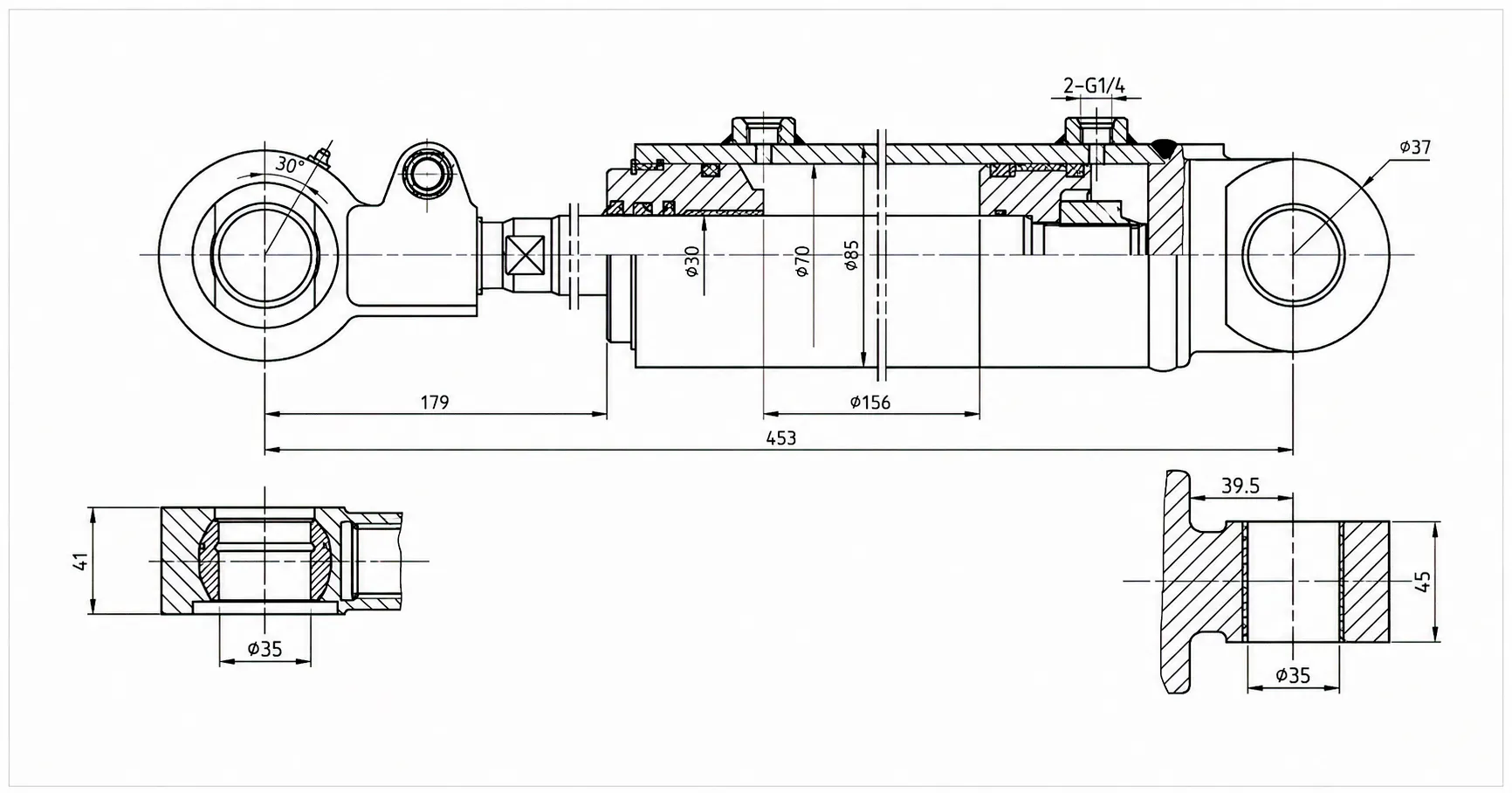Forklift tilt cylinder