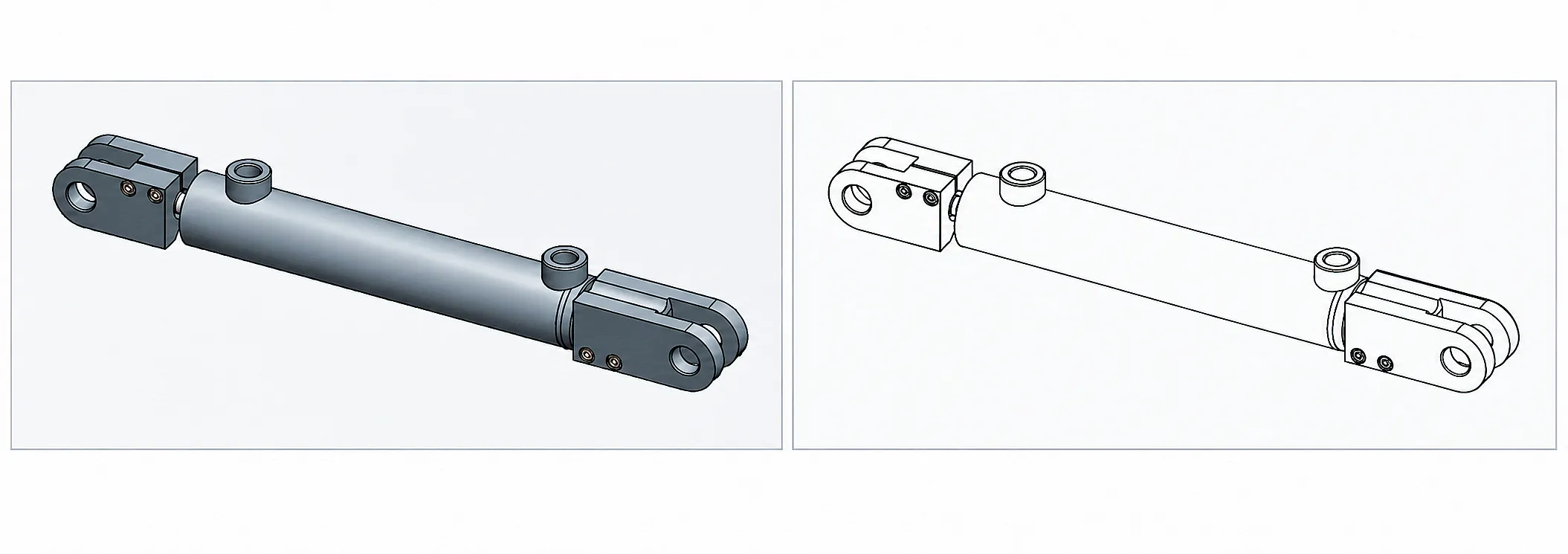 Heavy-Duty Forklift Attachment Hydraulic Cylinder - detail view