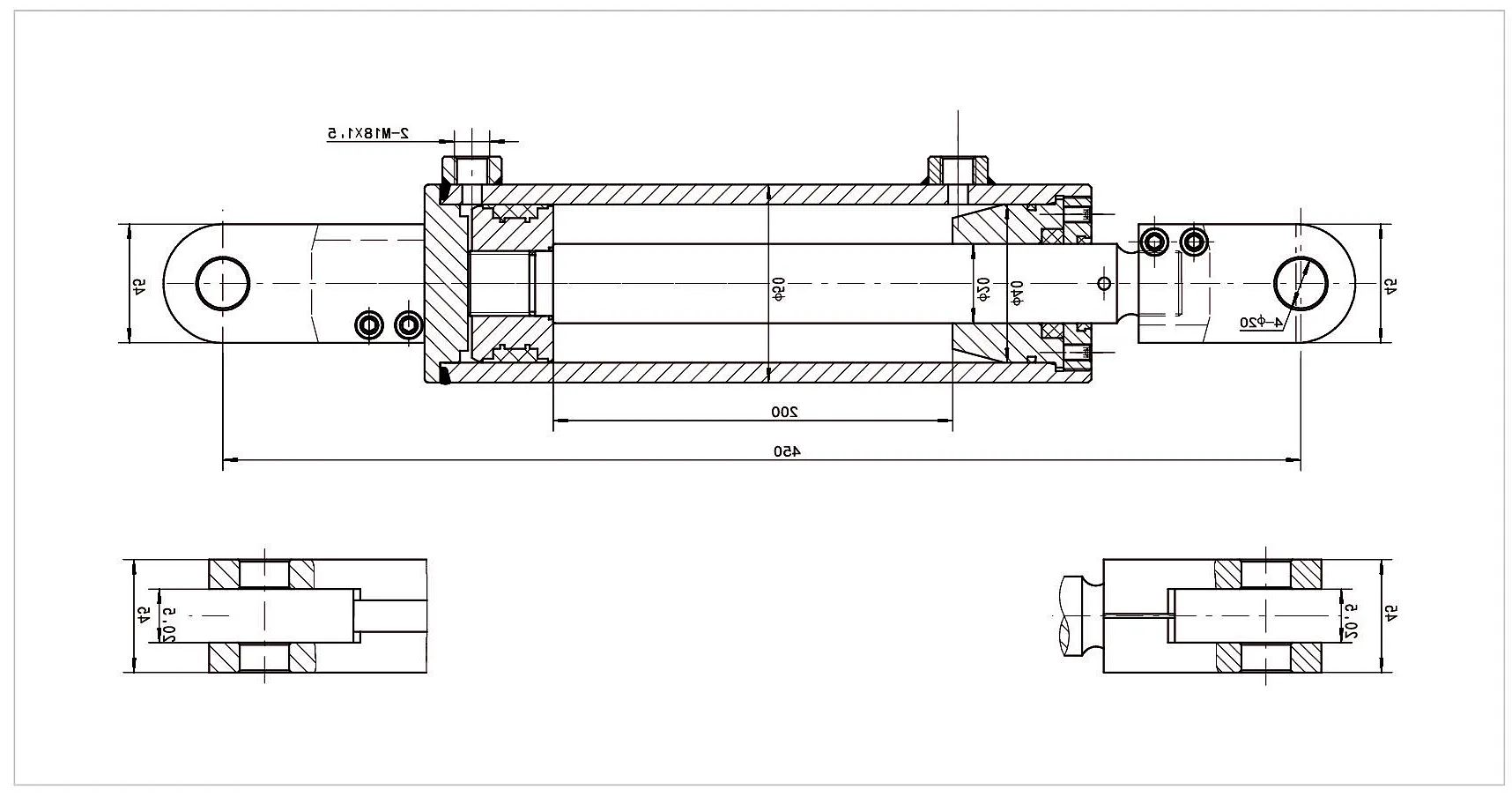 HCYY11112031 Heavy-Duty Forklift Attachment Hydraulic Cylinder Technical Specification Table