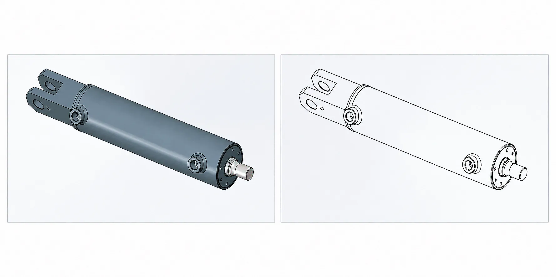 Mini Forklift Attachment Hydraulic Cylinder 3 Mini Forklift Attachment Hydraulic Cylinder - side detail