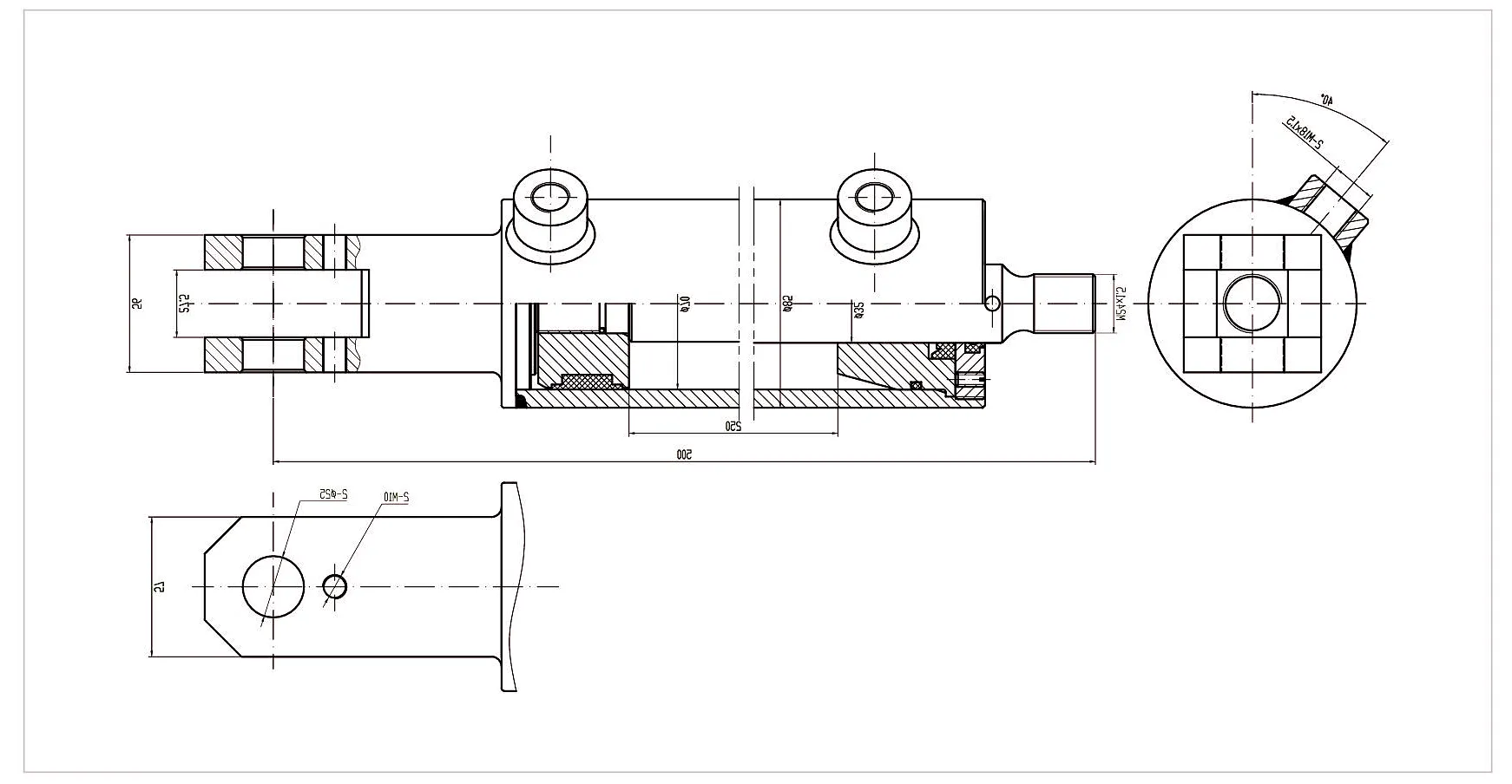Mini Forklift Attachment Hydraulic Cylinder 4 HCYY11112028 Hydraulic Cylinder Technical Specification Chart
