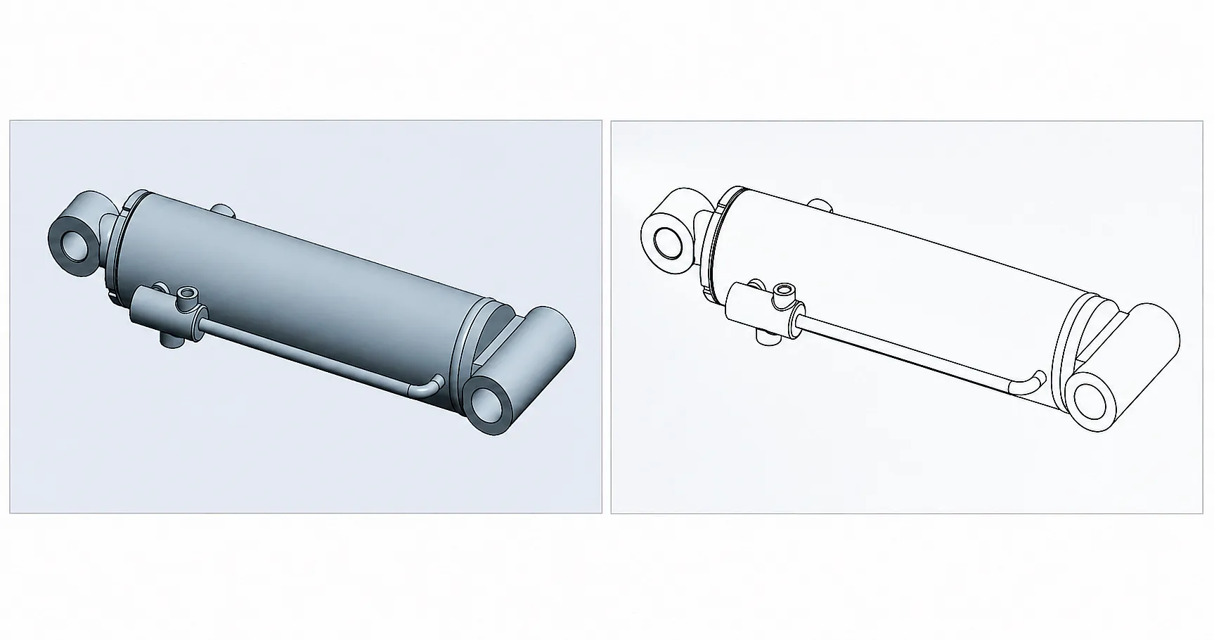 Compact Forklift Attachment Hydraulic Cylinder - end detail