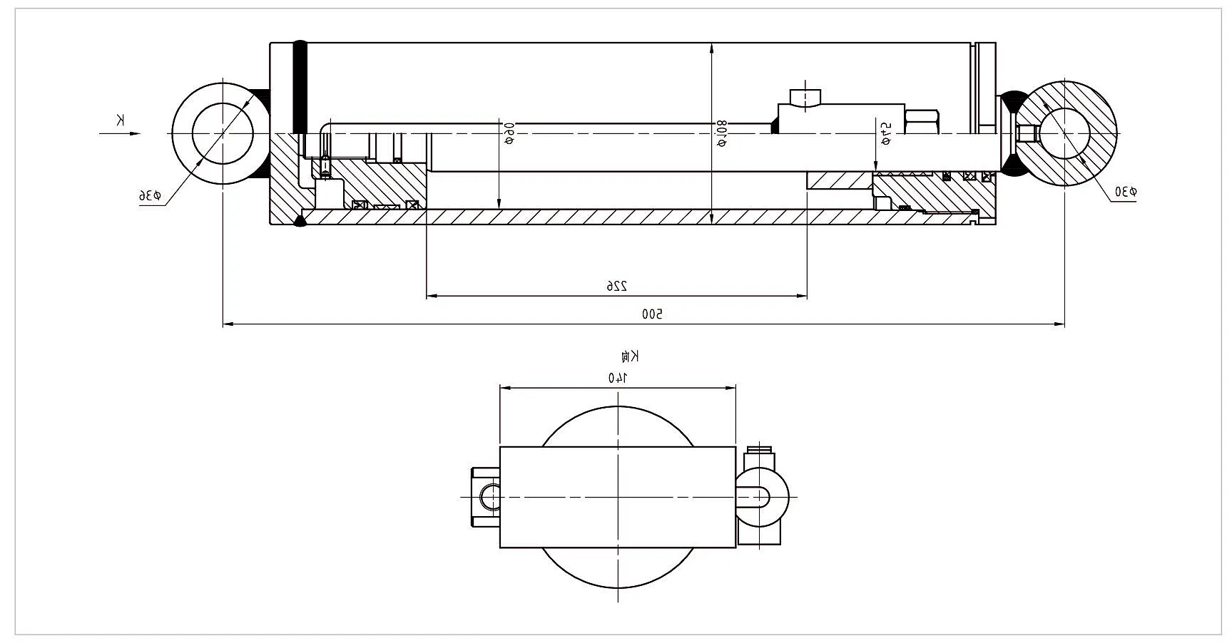 Forklift Attachment Hydraulic Cylinder Technical Specification Table