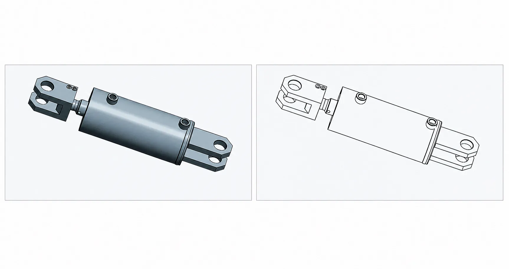 Medium-Duty Forklift Attachment Hydraulic Cylinder side view