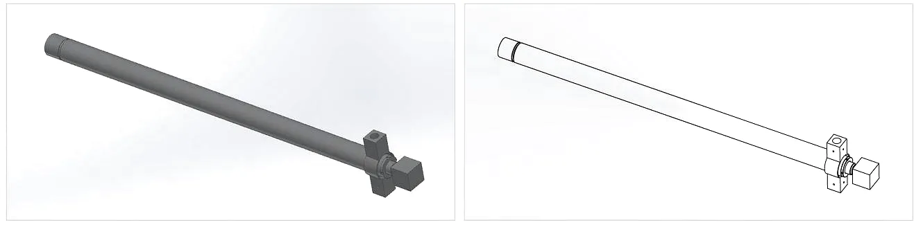 Cylinder for opening rack support