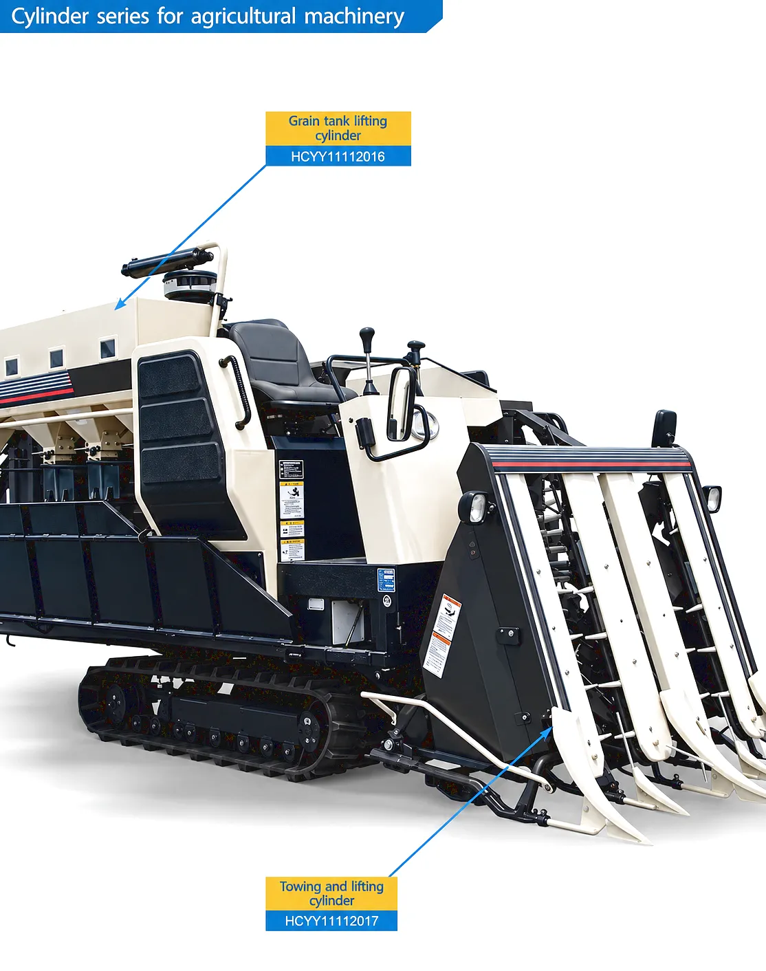 Agricultural machinery hydraulic cylinder series — combine harvester, baler, tillage equipment