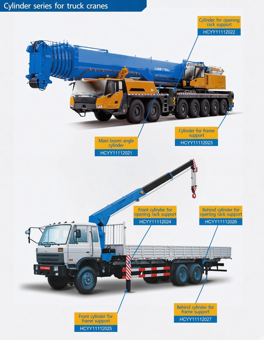 Complete cylinder series for truck cranes