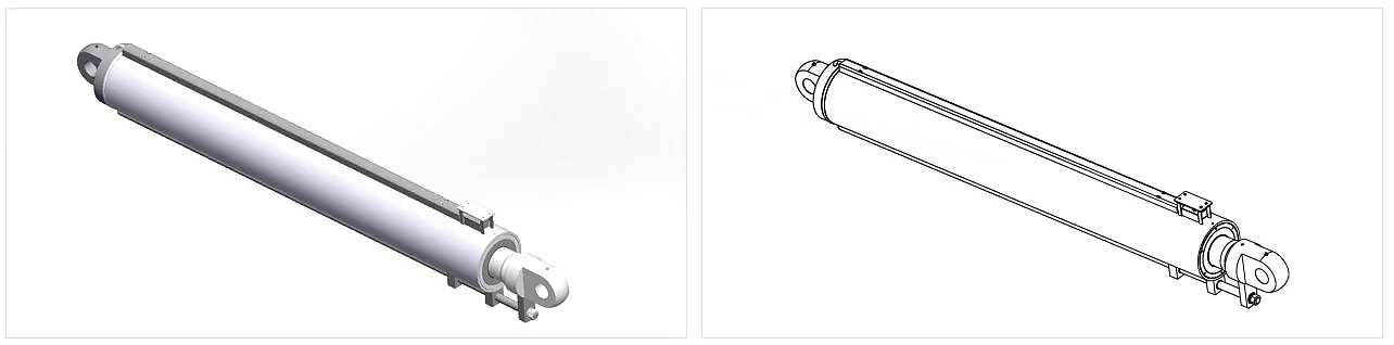 Crawler Crane Frame Support Cylinder — Φ170mm Bore, 800mm Stroke 5 Crawler Crane Lift Cylinder detail and port view