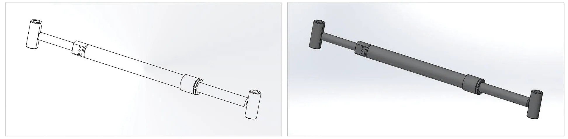 Articulated Boom Angle Cylinder Side View Φ55×Φ50×506