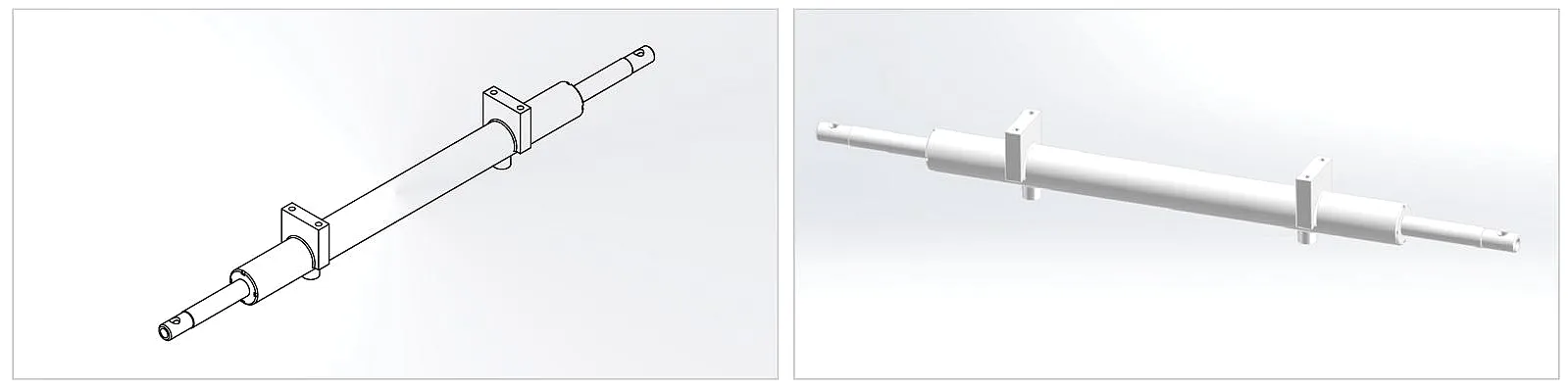 Double-Rod Steering Cylinder for Aerial Work Platform - detail view